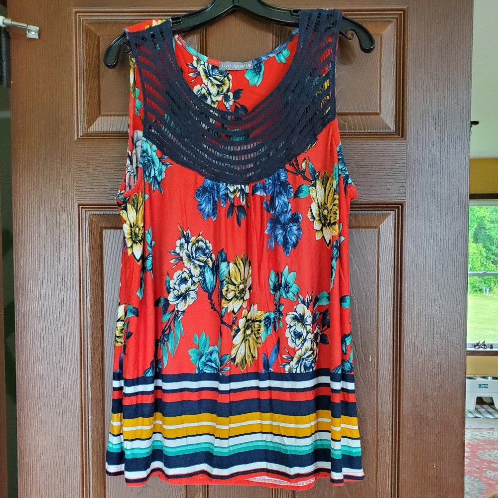 "RED" Sleeveless Blouse